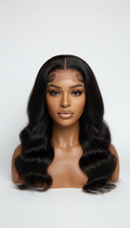 Body wave glueless wig, natural black